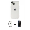 MARSİLYAN™- iPhone 14 Kılıf Ufuk Minimal Özel Seri - Siyah 3D Antistatik Hayalet Cam Ekran Koruyucu + Shine Kamera Lens - SH