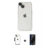MARSİLYAN™- iPhone 14 Kılıf Ufuk Minimal Özel Seri - Siyah 3D Antistatik Hayalet Cam Ekran Koruyucu + Shine Kamera Lens - SH