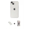 MARSİLYAN™- iPhone 14 Kılıf Ufuk Minimal Özel Seri - Siyah Bilvis 3D Cam Ekran Koruyucu + Diamond Kamera Lens - SABE