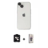 MARSİLYAN™- iPhone 14 Kılıf Ufuk Minimal Özel Seri - Siyah Bilvis 3D Cam Ekran Koruyucu + PVD Metal Kamera Lens - TU