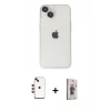 MARSİLYAN™- iPhone 14 Kılıf Ufuk Minimal Özel Seri - Siyah Bilvis 3D Cam Ekran Koruyucu + Shine Kamera Lens - KI