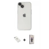 MARSİLYAN™- iPhone 14 Kılıf Ufuk Minimal Özel Seri - Siyah Bilvis 3D Cam Ekran Koruyucu + Sierra Blue Diamond Kamera Lens