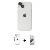 MARSİLYAN™- iPhone 14 Kılıf Ufuk Minimal Özel Seri - Siyah Bilvis 3D Mat Cam Ekran Koruyucu + Shine Kamera Lens - GS