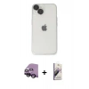 MARSİLYAN™- iPhone 14 Kılıf Ufuk Minimal Özel Seri - Siyah Bilvis 3D Mat Cam Ekran Koruyucu + Raze Metal Kamera Lens - SH