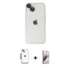 MARSİLYAN™- iPhone 14 Kılıf Ufuk Minimal Özel Seri - Siyah Bilvis 3D Mat Cam Ekran Koruyucu + Shine Kamera Lens - MI