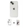 MARSİLYAN™- iPhone 14 Kılıf Ufuk Minimal Özel Seri - Siyah Bilvis 3D Mat Cam Ekran Koruyucu + Shine Kamera Lens - SH