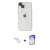 MARSİLYAN™- iPhone 14 Kılıf Ufuk Minimal Özel Seri - Siyah Bilvis 5in1 3D Magic Cam Ekran Koruyucu + Diamond Kamera Lens - PE
