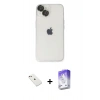 MARSİLYAN™- iPhone 14 Kılıf Ufuk Minimal Özel Seri - Siyah Bilvis 5in1 3D Magic Cam Ekran Koruyucu + Diamond Kamera Lens - PE