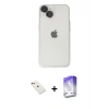 MARSİLYAN™- iPhone 14 Kılıf Ufuk Minimal Özel Seri - Siyah Bilvis 5in1 3D Magic Cam Ekran Koruyucu + Diamond Kamera Lens - KI