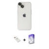 MARSİLYAN™- iPhone 14 Kılıf Ufuk Minimal Özel Seri - Siyah Bilvis 5in1 3D Magic Cam Ekran Koruyucu + Diamond Kamera Lens - KI