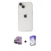 MARSİLYAN™- iPhone 14 Kılıf Ufuk Minimal Özel Seri - Siyah Bilvis 5in1 3D Magic Cam Ekran Koruyucu + Raze Metal Kamera Lens - GS