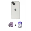 MARSİLYAN™- iPhone 14 Kılıf Ufuk Minimal Özel Seri - Siyah Bilvis 5in1 3D Magic Cam Ekran Koruyucu + Raze Metal Kamera Lens - GS