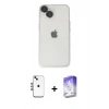 MARSİLYAN™- iPhone 14 Kılıf Ufuk Minimal Özel Seri - Siyah Bilvis 5in1 3D Magic Cam Ekran Koruyucu + Shine Kamera Lens - MI