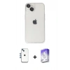 MARSİLYAN™- iPhone 14 Kılıf Ufuk Minimal Özel Seri - Siyah Bilvis 5in1 3D Magic Cam Ekran Koruyucu + Shine Kamera Lens - MI