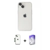 MARSİLYAN™- iPhone 14 Kılıf Ufuk Minimal Özel Seri - Siyah Bilvis 5in1 3D Magic Cam Ekran Koruyucu + Shine Kamera Lens - YL