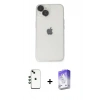 MARSİLYAN™- iPhone 14 Kılıf Ufuk Minimal Özel Seri - Siyah Bilvis 5in1 3D Magic Cam Ekran Koruyucu + Shine Kamera Lens - YL
