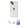 MARSİLYAN™- iPhone 14 Kılıf Ufuk Minimal Özel Seri - Siyah Bilvis 5in1 5D Magic Hayalet Cam Ekran Koruyucu + Diamond Kamera Lens - PE
