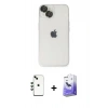 MARSİLYAN™- iPhone 14 Kılıf Ufuk Minimal Özel Seri - Siyah Bilvis 5in1 5D Magic Hayalet Cam Ekran Koruyucu + Shine Kamera Lens - YL