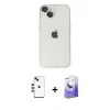 MARSİLYAN™- iPhone 14 Kılıf Ufuk Minimal Özel Seri - Siyah Bilvis 5in1 5D Magic Hayalet Cam Ekran Koruyucu + Shine Kamera Lens - YL
