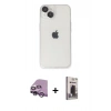 MARSİLYAN™- iPhone 14 Kılıf Ufuk Minimal Özel Seri - Siyah Bilvis Hayalet Cam Ekran Koruyucu + Raze Metal Kamera Lens - MR