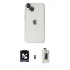MARSİLYAN™- iPhone 14 Kılıf Ufuk Minimal Özel Seri - Siyah Bilvis Hayalet Cam Ekran Koruyucu + PVD Metal Kamera Lens - SH