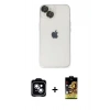 MARSİLYAN™- iPhone 14 Kılıf Ufuk Minimal Özel Seri - Siyah Buffer Cam Ekran Koruyucu + PVD Metal Kamera Lens - MI