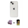 MARSİLYAN™- iPhone 14 Kılıf Ufuk Minimal Özel Seri - Siyah Buffer Cam Ekran Koruyucu + Raze Metal Kamera Lens - KI