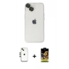 MARSİLYAN™- iPhone 14 Kılıf Ufuk Minimal Özel Seri - Siyah Buffer Cam Ekran Koruyucu + Shine Kamera Lens - GD