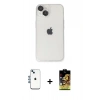 MARSİLYAN™- iPhone 14 Kılıf Ufuk Minimal Özel Seri - Siyah Buffer Cam Ekran Koruyucu + Shine Kamera Lens - MI