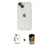 MARSİLYAN™- iPhone 14 Kılıf Ufuk Minimal Özel Seri - Siyah Buffer Cam Ekran Koruyucu + Yeşil Shine Kamera Lens