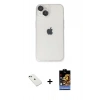MARSİLYAN™- iPhone 14 Kılıf Ufuk Minimal Özel Seri - Siyah Buffer Hayalet Cam Ekran Koruyucu + Diamond Kamera Lens - YL