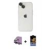 MARSİLYAN™- iPhone 14 Kılıf Ufuk Minimal Özel Seri - Siyah Buffer Hayalet Cam Ekran Koruyucu + Gümüş Raze Metal Kamera Lens