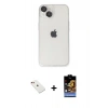 MARSİLYAN™- iPhone 14 Kılıf Ufuk Minimal Özel Seri - Siyah Buffer Hayalet Cam Ekran Koruyucu + Diamond Kamera Lens - KI