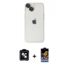 MARSİLYAN™- iPhone 14 Kılıf Ufuk Minimal Özel Seri - Siyah Buffer Hayalet Cam Ekran Koruyucu + PVD Metal Kamera Lens - MI
