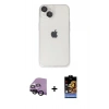 MARSİLYAN™- iPhone 14 Kılıf Ufuk Minimal Özel Seri - Siyah Buffer Hayalet Cam Ekran Koruyucu + Raze Metal Kamera Lens - SH