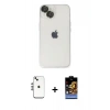 MARSİLYAN™- iPhone 14 Kılıf Ufuk Minimal Özel Seri - Siyah Buffer Hayalet Cam Ekran Koruyucu + Shine Kamera Lens - GS