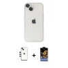 MARSİLYAN™- iPhone 14 Kılıf Ufuk Minimal Özel Seri - Siyah Buffer Hayalet Cam Ekran Koruyucu + Shine Kamera Lens - YL