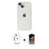MARSİLYAN™- iPhone 14 Kılıf Ufuk Minimal Özel Seri - Siyah Buffer Hayalet Cam Ekran Koruyucu + Shine Kamera Lens - GS