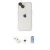 MARSİLYAN™- iPhone 14 Kılıf Ufuk Minimal Özel Seri - Siyah Joko Magic 5D Cam + Diamond Kamera Lens - PE