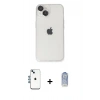 MARSİLYAN™- iPhone 14 Kılıf Ufuk Minimal Özel Seri - Siyah Joko Magic 5D Cam + Mavi Shine Kamera Lens