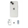 MARSİLYAN™- iPhone 14 Kılıf Ufuk Minimal Özel Seri - Siyah Joko Magic 5D Cam + Mavi Shine Kamera Lens