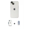 MARSİLYAN™- iPhone 14 Kılıf Ufuk Minimal Özel Seri - Siyah Joko Magic 5D Cam + Mavi Shine Kamera Lens