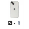 MARSİLYAN™- iPhone 14 Kılıf Ufuk Minimal Özel Seri - Siyah Joko Magic 5D Cam + PVD Metal Kamera Lens - PE