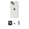 MARSİLYAN™- iPhone 14 Kılıf Ufuk Minimal Özel Seri - Siyah Joko Magic 5D Cam + PVD Metal Kamera Lens - PE