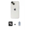 MARSİLYAN™- iPhone 14 Kılıf Ufuk Minimal Özel Seri - Siyah Joko Magic 5D Cam + PVD Metal Kamera Lens - PE