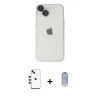 MARSİLYAN™- iPhone 14 Kılıf Ufuk Minimal Özel Seri - Siyah Joko Magic 5D Cam + Shine Kamera Lens - KI