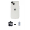 MARSİLYAN™- iPhone 14 Kılıf Ufuk Minimal Özel Seri - Siyah Joko Magic 5D Cam + PVD Metal Kamera Lens - SH