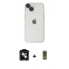 MARSİLYAN™- iPhone 14 Kılıf Ufuk Minimal Özel Seri - Siyah Joko Magic 5D Hayalet Cam + PVD Metal Kamera Lens - GS