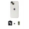 MARSİLYAN™- iPhone 14 Kılıf Ufuk Minimal Özel Seri - Siyah Joko Magic 5D Hayalet Cam + PVD Metal Kamera Lens - MI