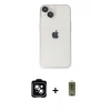 MARSİLYAN™- iPhone 14 Kılıf Ufuk Minimal Özel Seri - Siyah Joko Magic 5D Hayalet Cam + PVD Metal Kamera Lens - MI